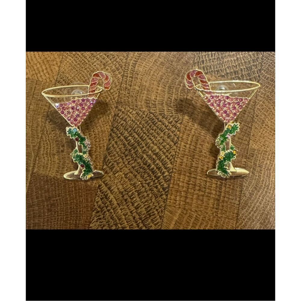 BaubleBar Martini Glass Earrings - Pimento Memento Martini Earring Set